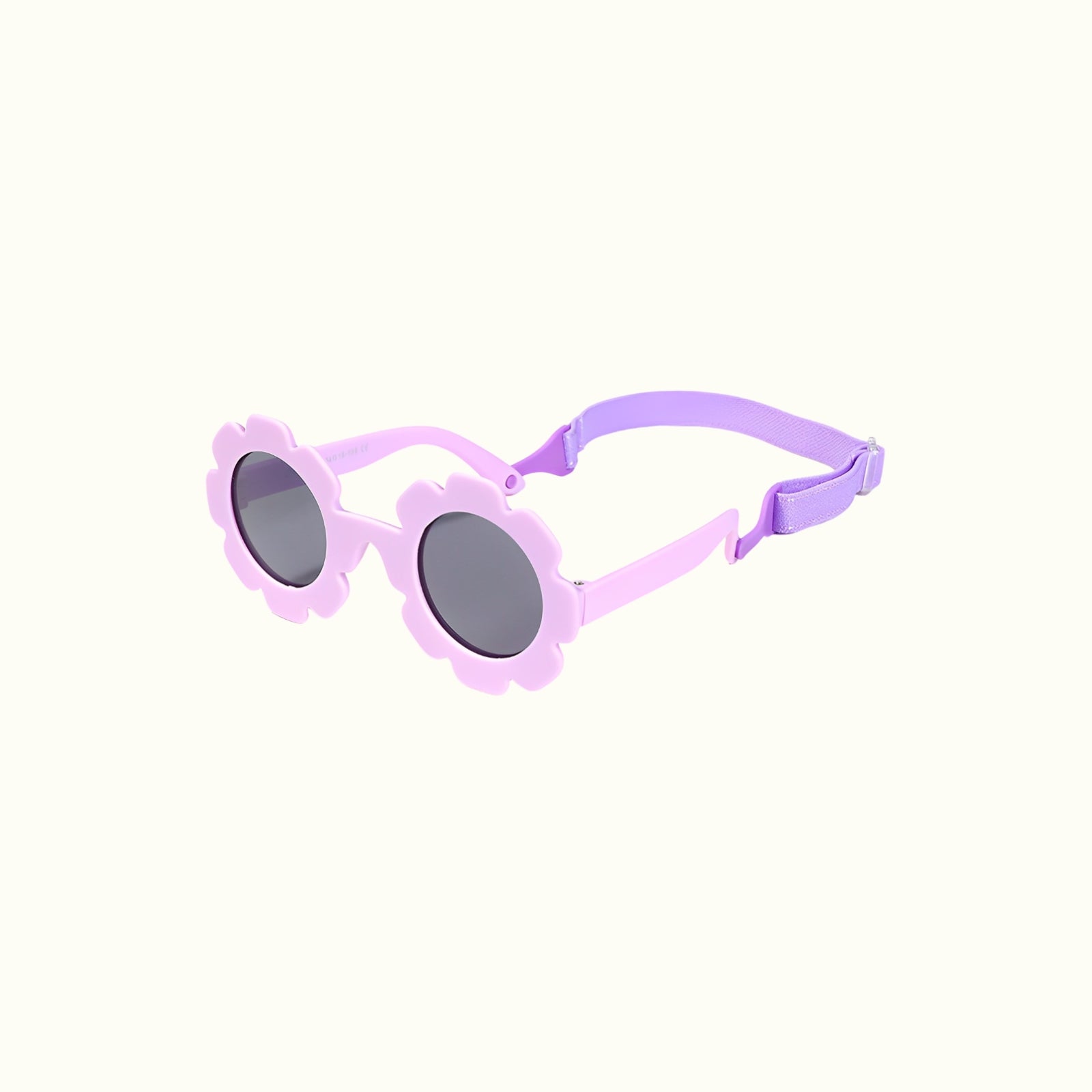 Lunettes de soleil rondes en silicone à motif fleuri – Polarisées