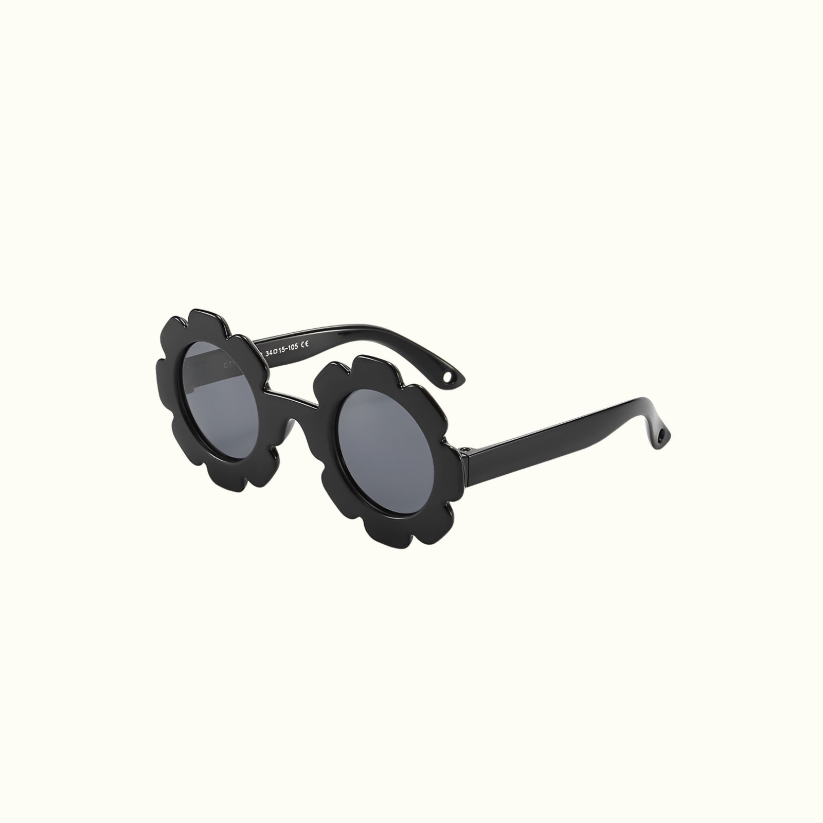 Lunettes de soleil rondes en silicone à motif fleuri – Polarisées