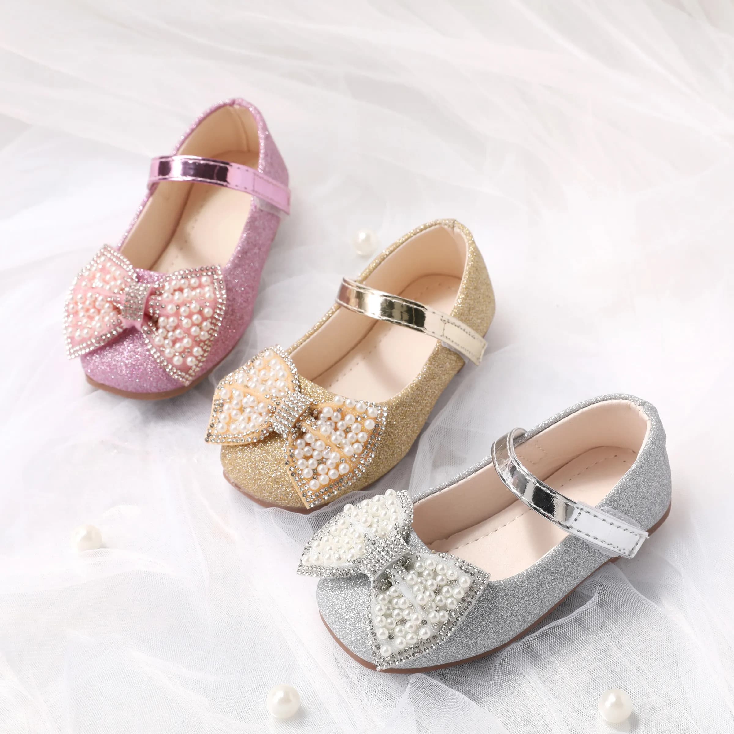 Bowtie Glitter - Girls' Leather Shoes