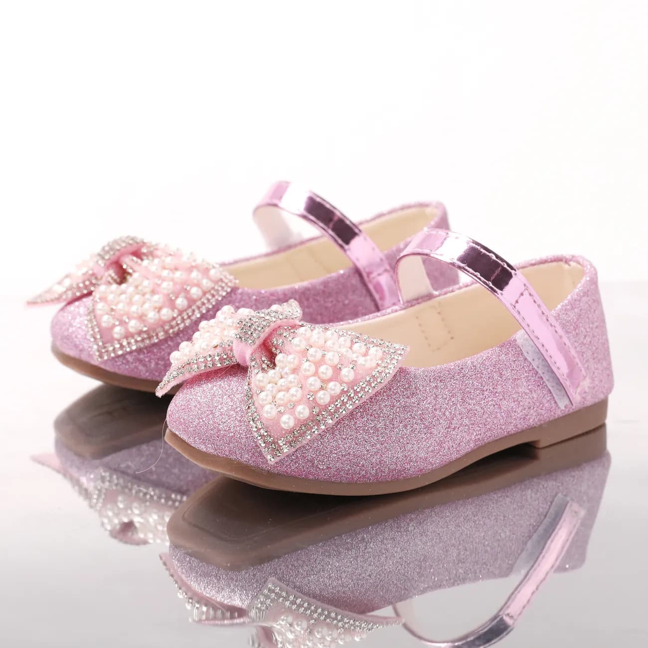 Bowtie Glitter - Girls' Leather Shoes
